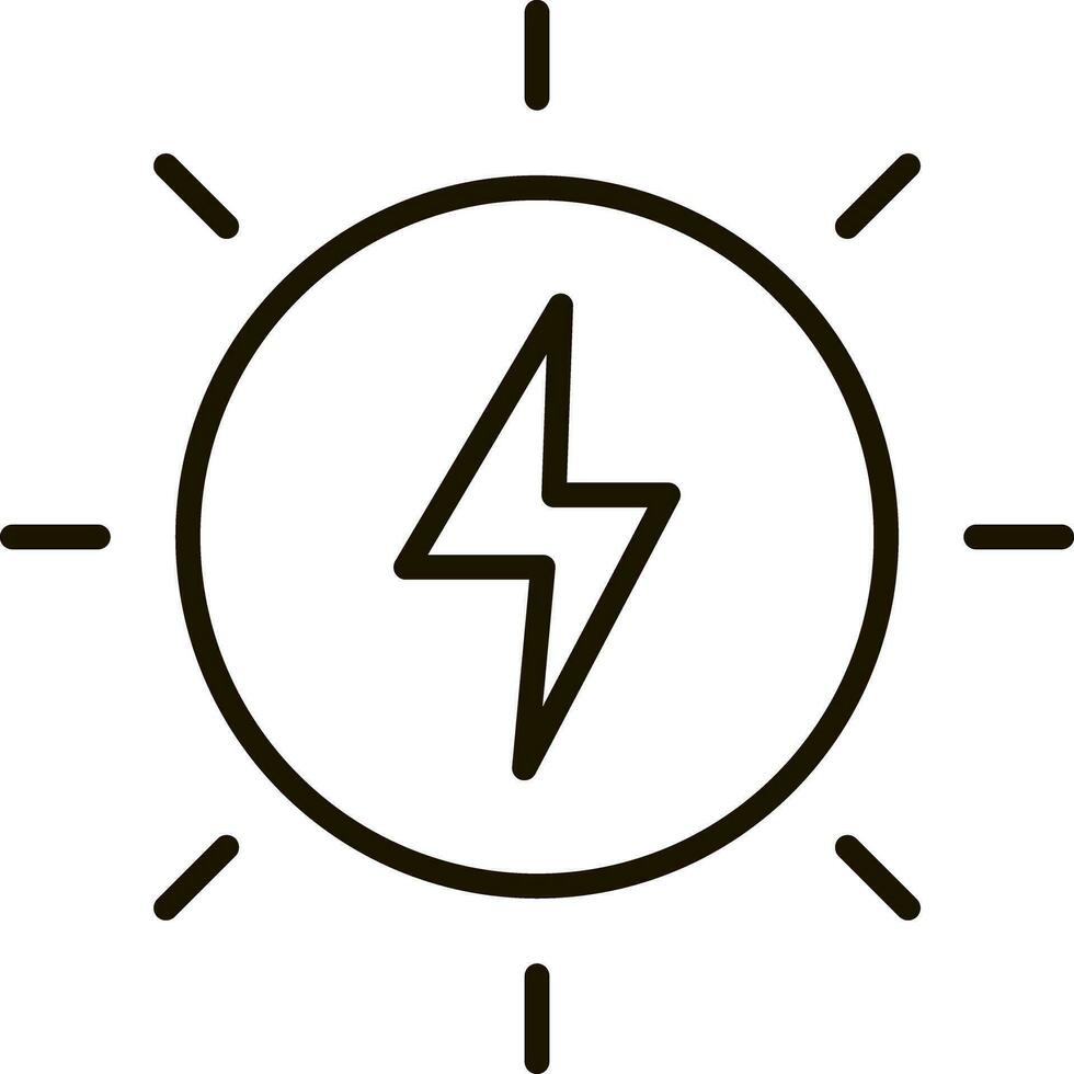 Soleil énergie générique ligne icône symbole illustration vecteur