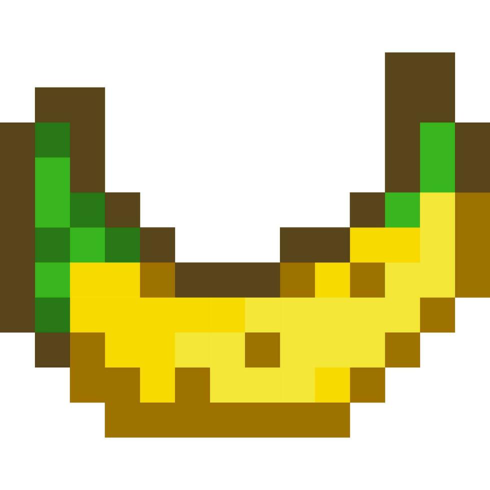 banane dessin animé icône dans pixel style vecteur