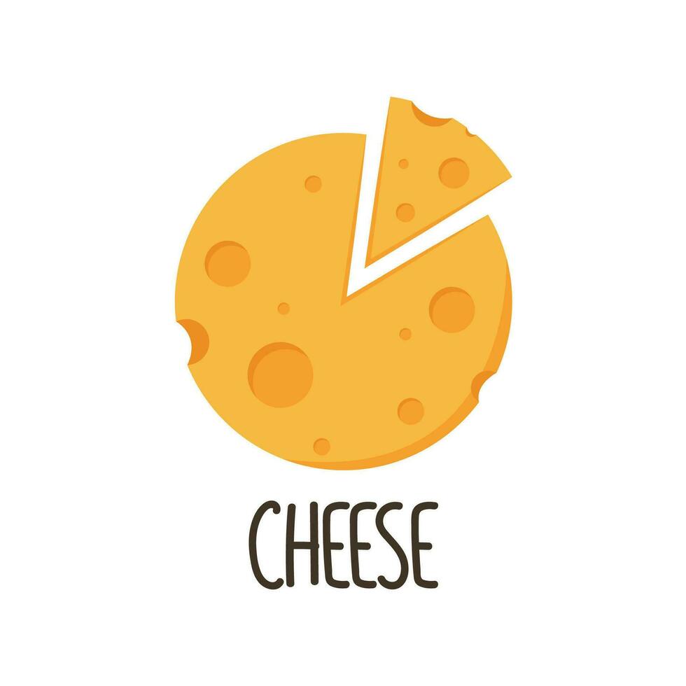 caricature de fromage. vecteur de fromage isolé sur fond blanc.