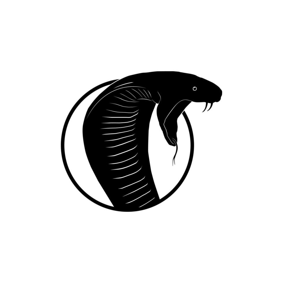 Roi cobra silhouette sur le cercle pour logo taper. vecteur illustration