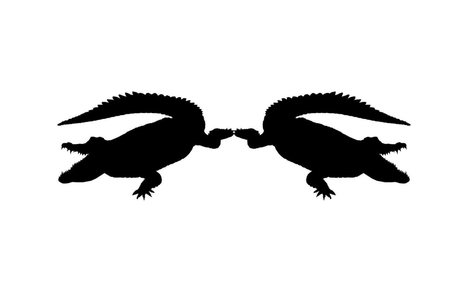 paire de le crocodile ou alligator silhouette pour art illustration, pictogramme, logo taper, site Internet ou graphique conception élément. vecteur illustration