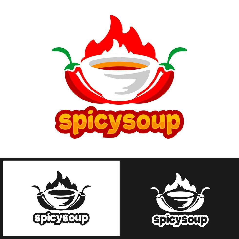 logo de soupe épicée vecteur