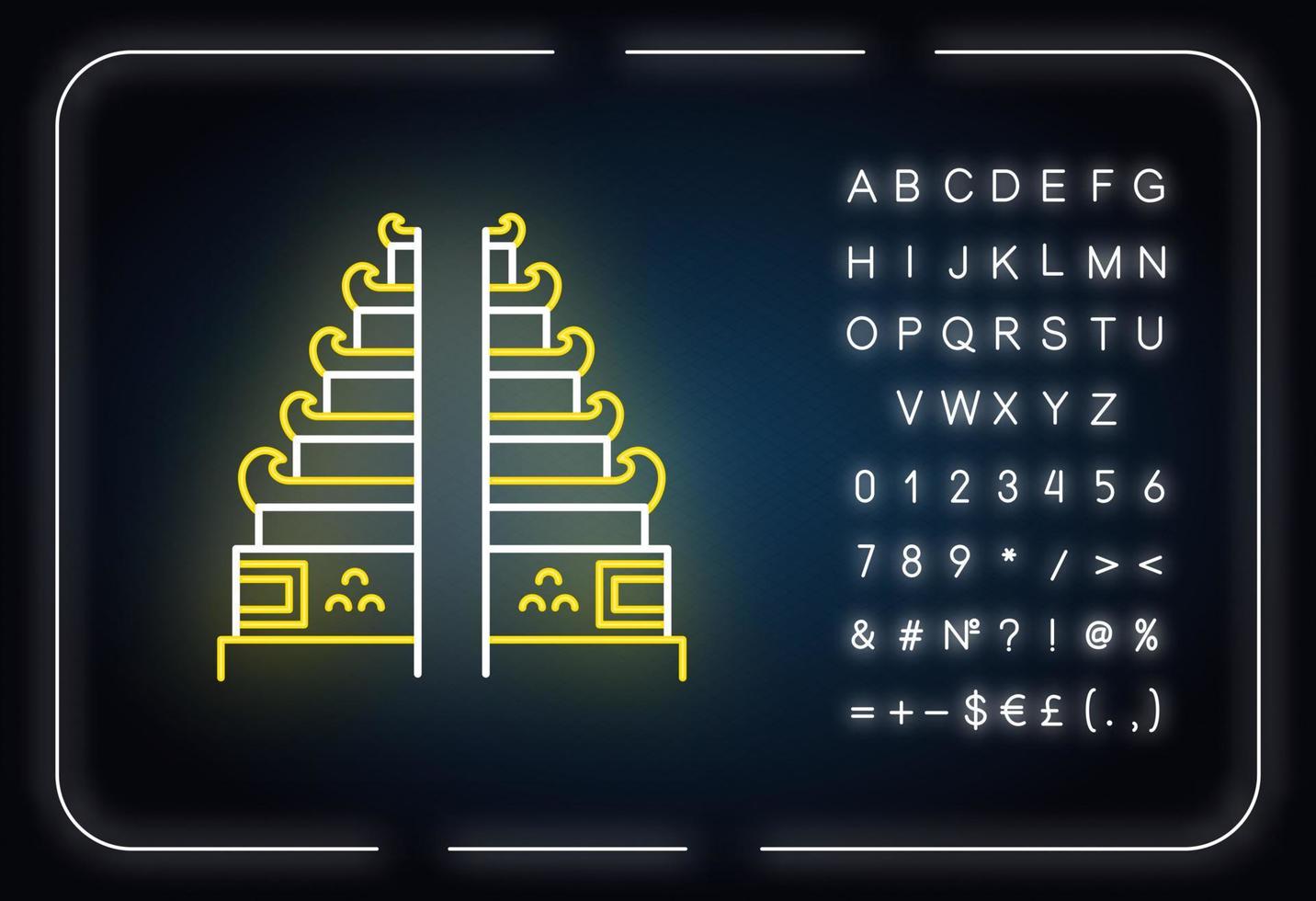 icône de néon du temple pura lempuyang vecteur