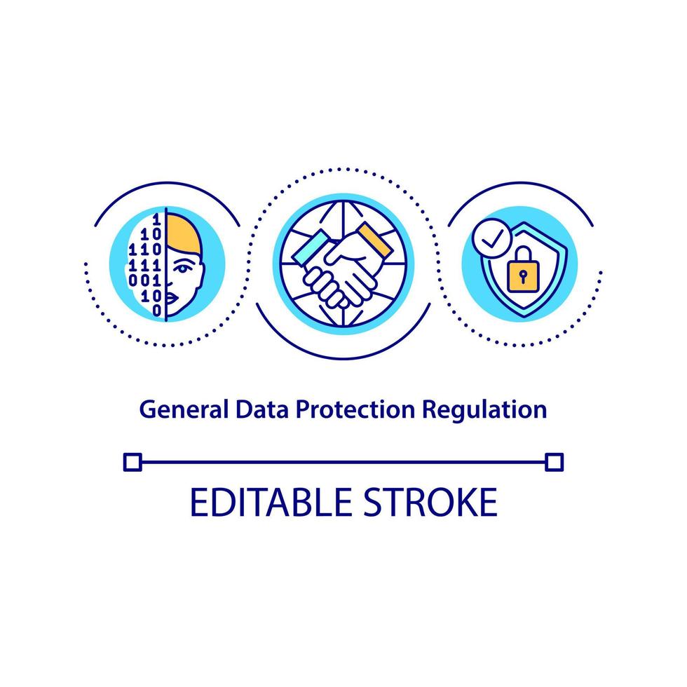 icône de concept de réglementation générale de la protection des données vecteur