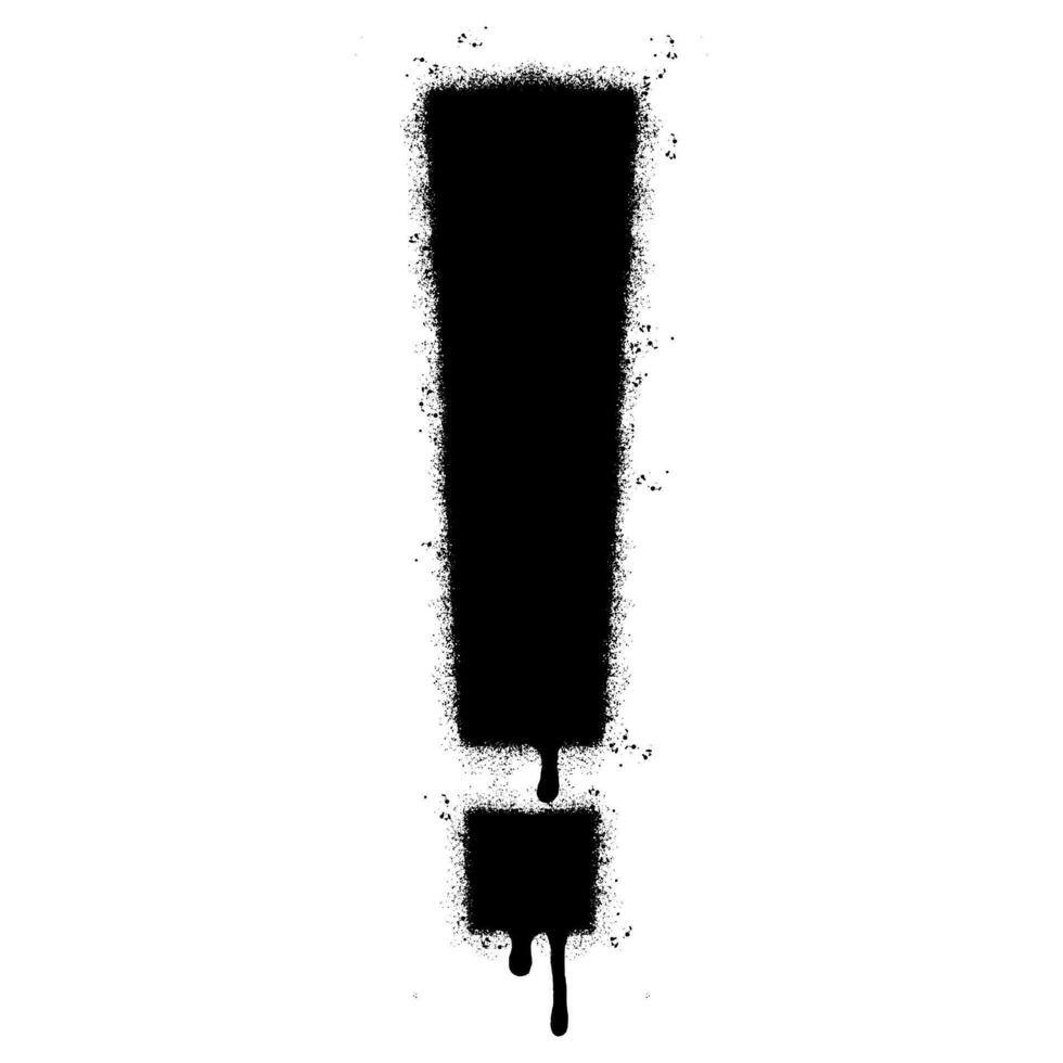 vaporisateur peint graffiti exclamation icône pulvérisé isolé avec une blanc Contexte. graffiti mise en garde icône avec plus de vaporisateur dans noir plus de blanche. vecteur illustration.