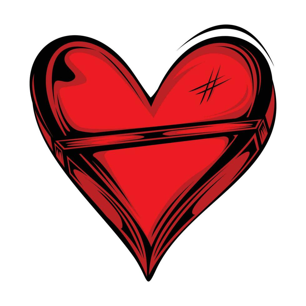 rouge cœur avec une cassé cœur dans le milieu vecteur
