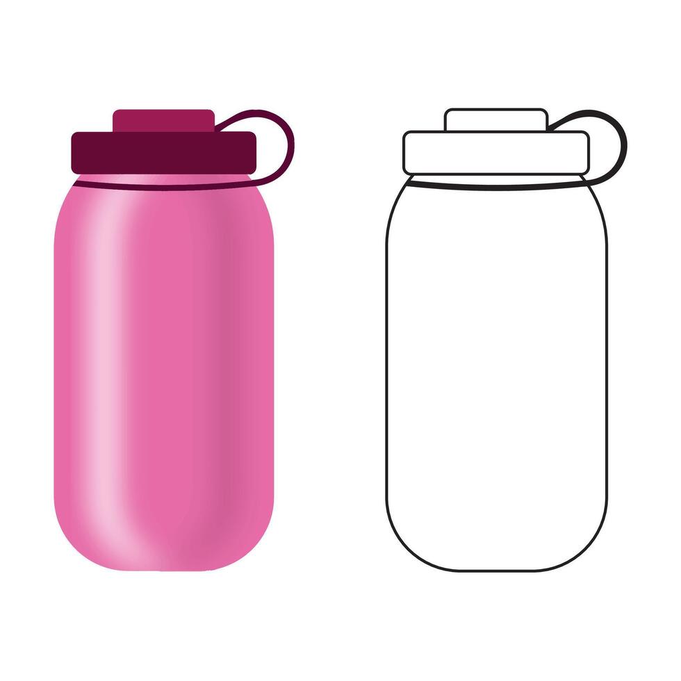 l'eau bouteille contour avec Couleur clipart vecteur