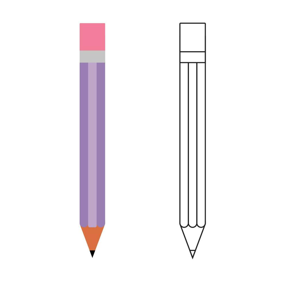 crayon contour avec Couleur clipart coloration page vecteur