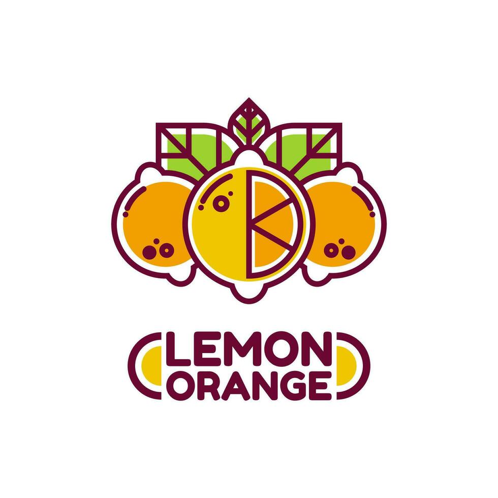 Orange citron agrumes fruit logo conception vecteur illustration