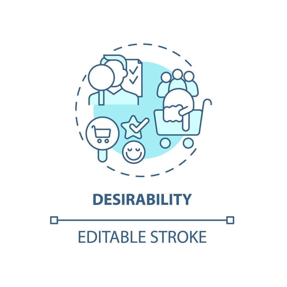 icône de concept de désirabilité du produit vecteur