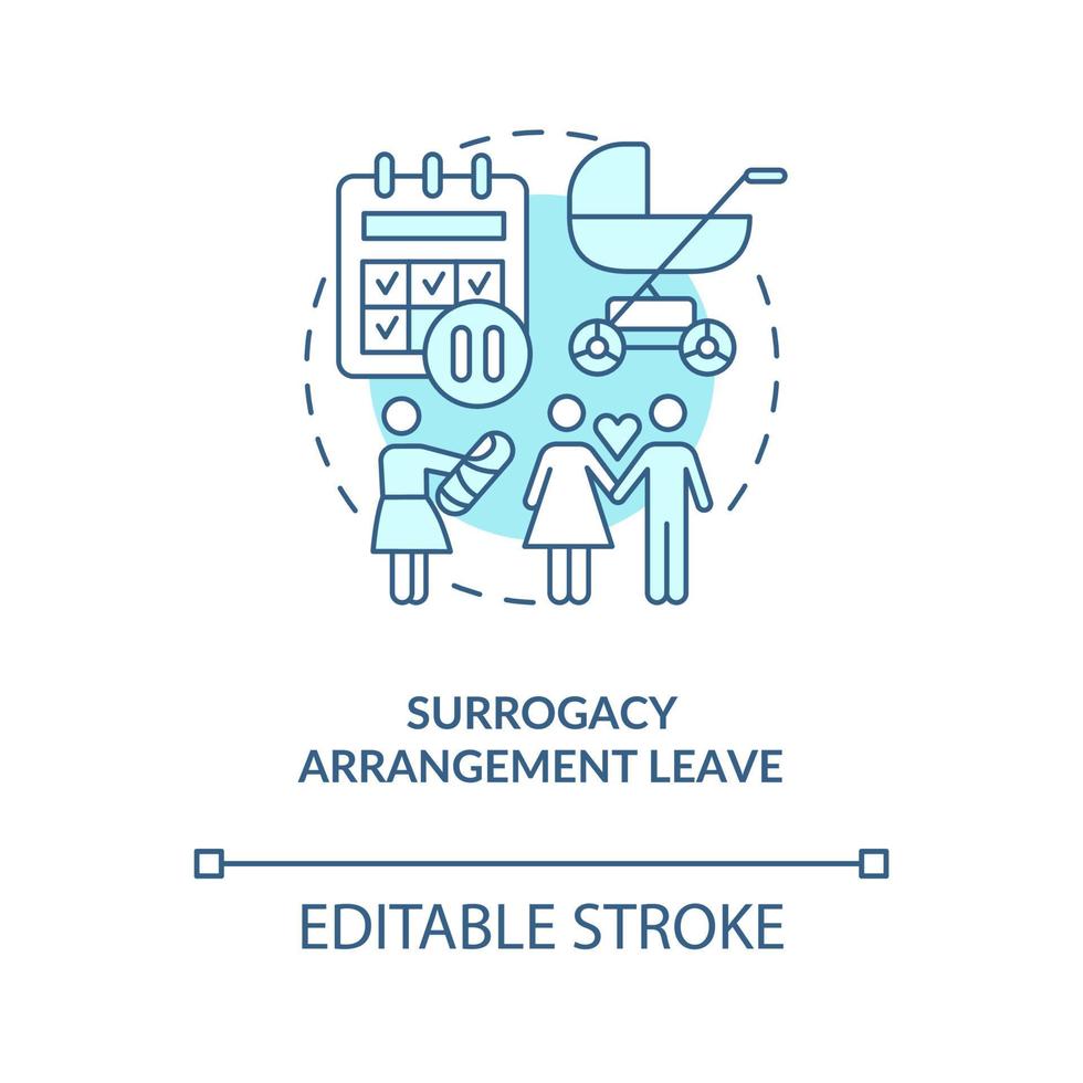 arrangement de maternité de substitution laisser l'icône concept bleu vecteur