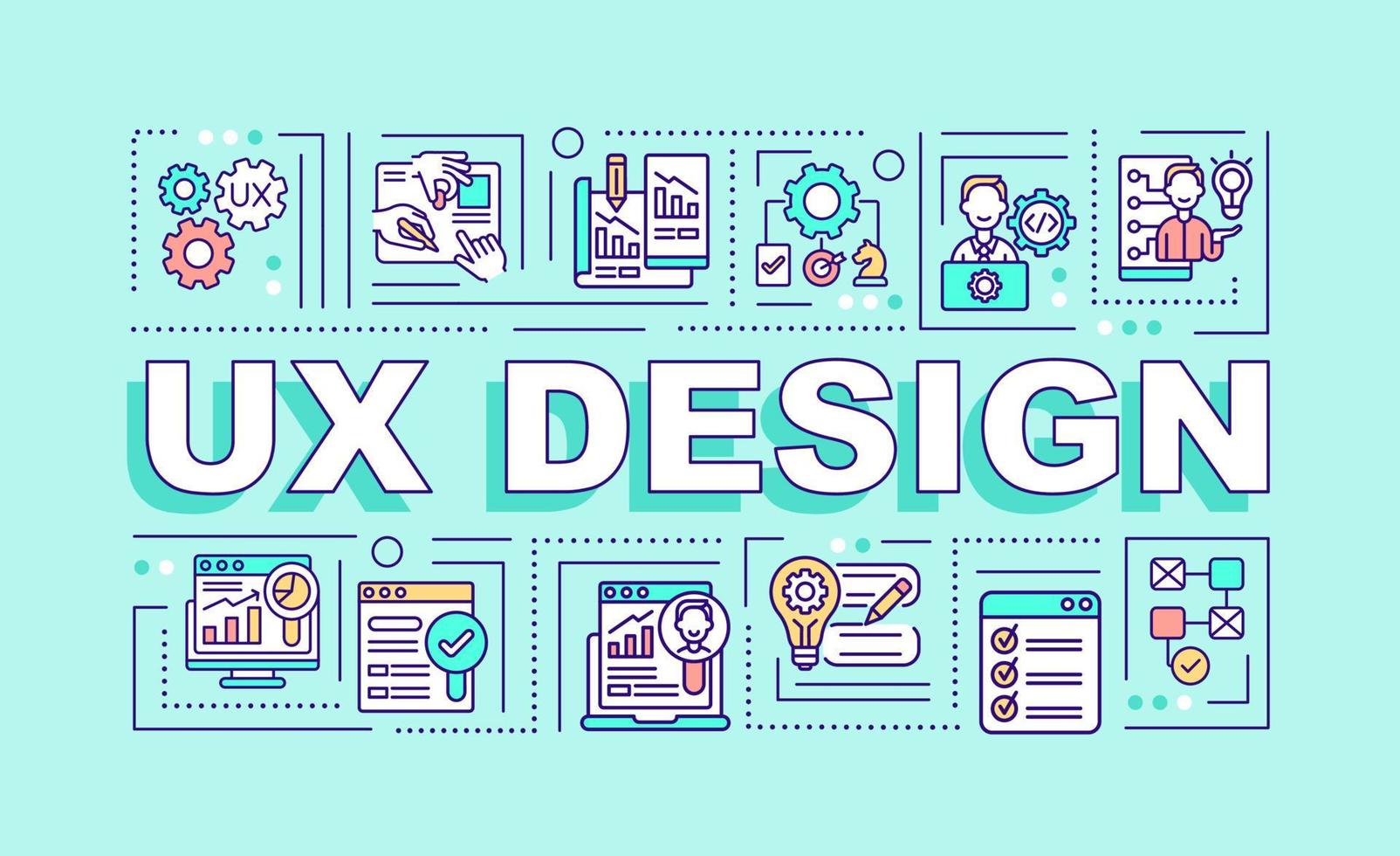 bannière de concepts de mot design ux vecteur