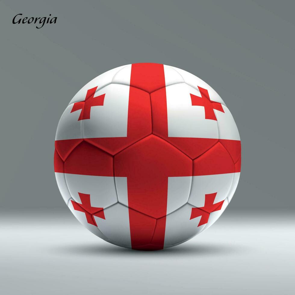 3d réaliste football Balle Moi avec drapeau de Géorgie sur studio Contexte vecteur