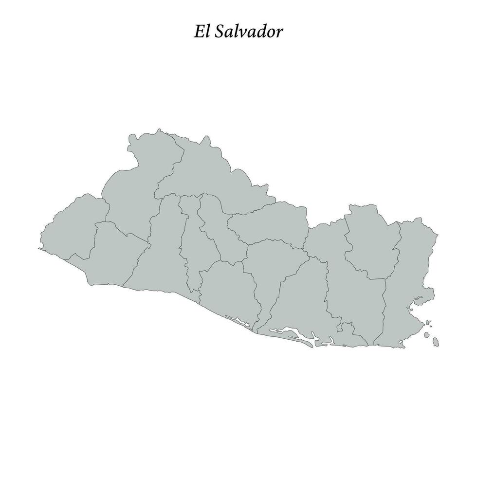 Facile plat carte de el Salvador avec les frontières vecteur