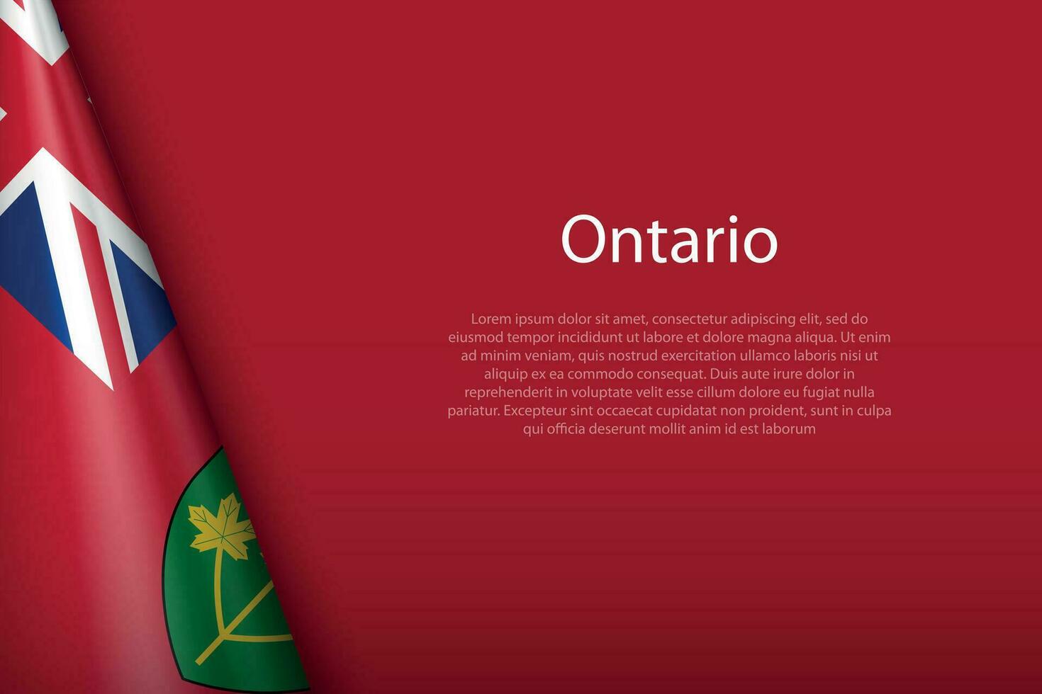 drapeau ontario, Etat de Canada, isolé sur Contexte avec fond vecteur