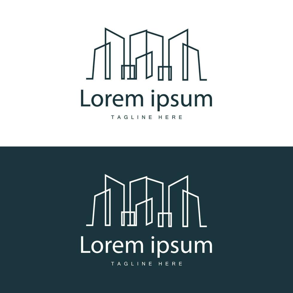 moderne ville bâtiment logo conception, luxueux et Facile Urbain architecture vecteur