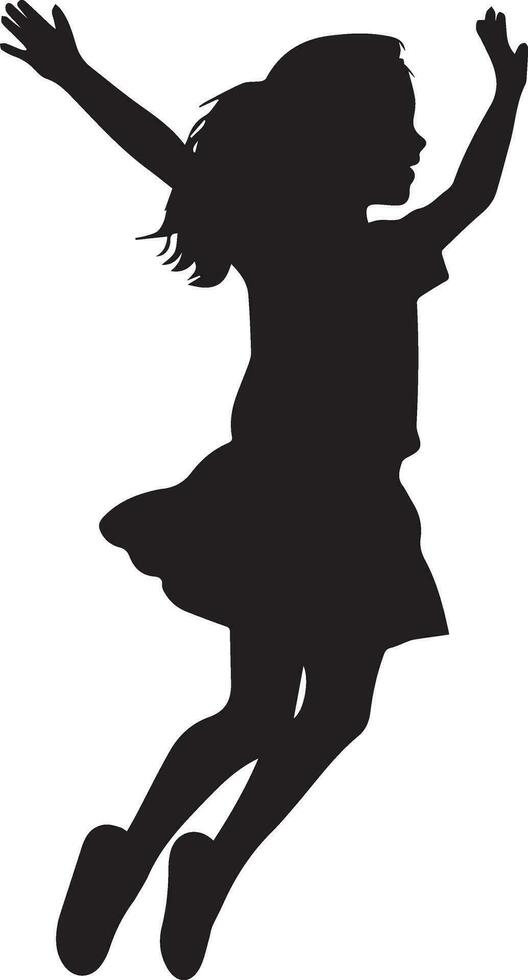 enfant sauter vecteur silhouette 2