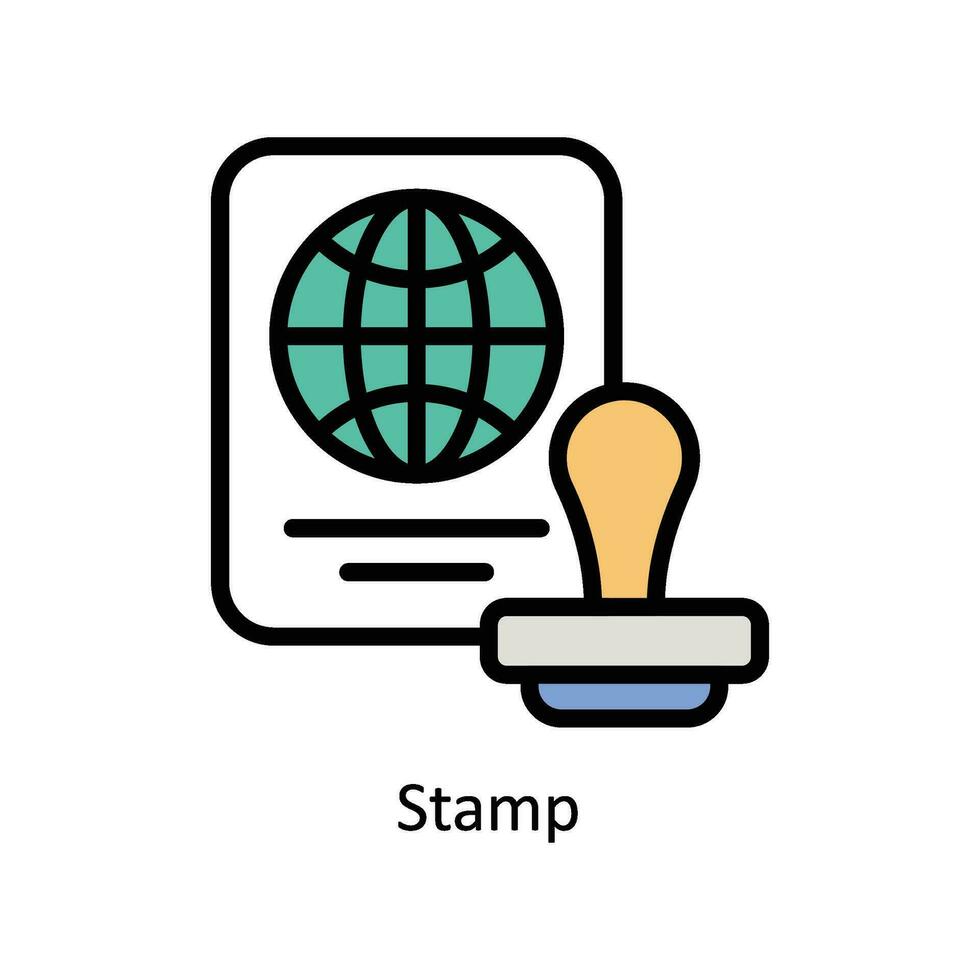 timbre vecteur rempli contour icône conception illustration. affaires et la gestion symbole sur blanc Contexte eps dix fichier