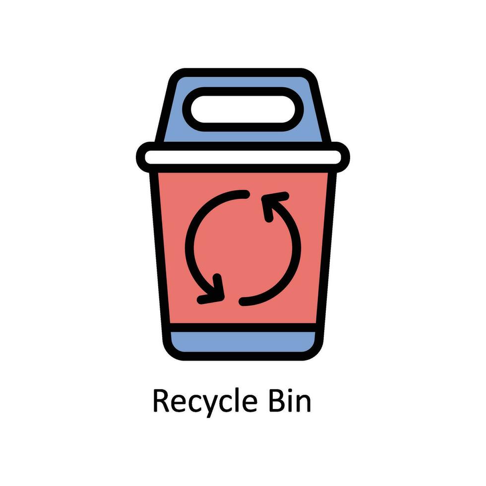 recycler poubelle vecteur rempli contour icône conception illustration. affaires et la gestion symbole sur blanc Contexte eps dix fichier
