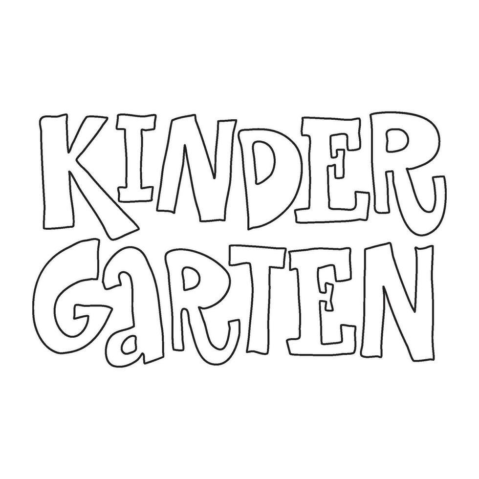 Jardin d'enfants - écriture phrase, pour autocollants pour Jardin d'enfants vecteur