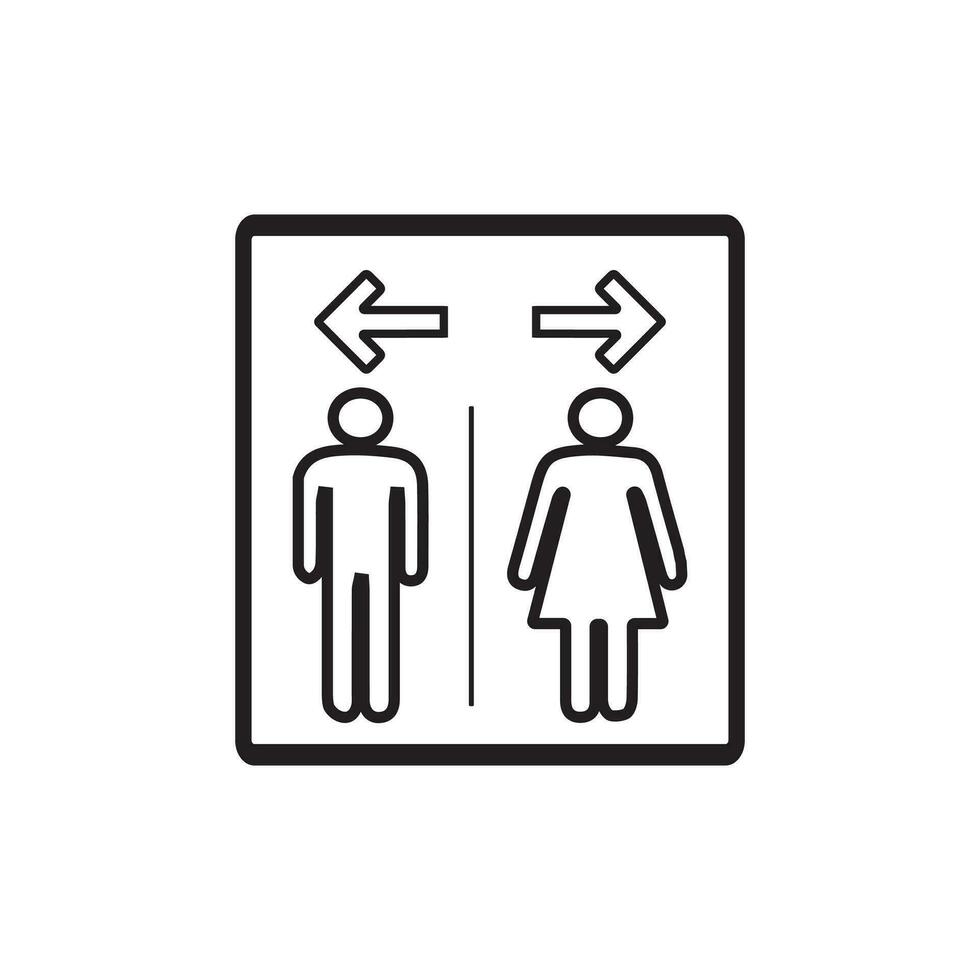 salle de bains glyphe icône. toilette Icônes, homme et femme symbole, toilette panneaux, toilette signe, vecteur illustration Icônes. noir et blanc icône.