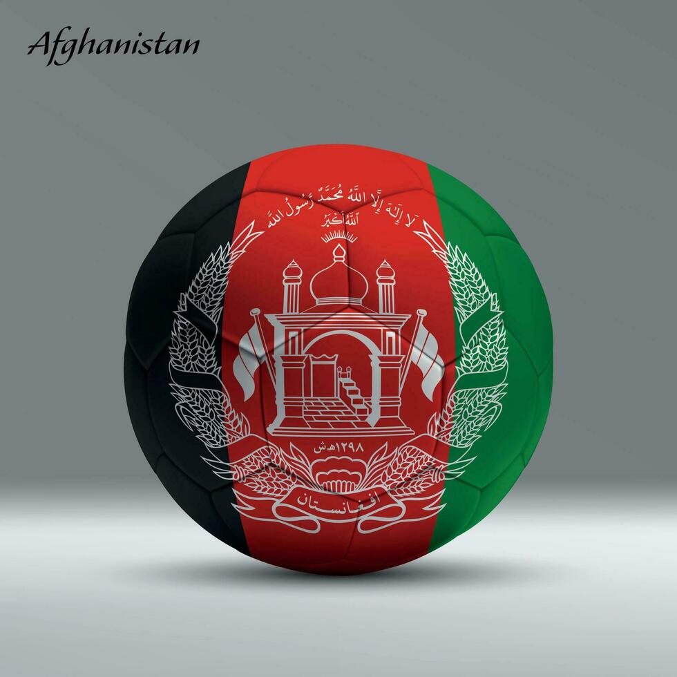 3d réaliste football Balle Moi avec drapeau de afghanistan sur studio Contexte vecteur