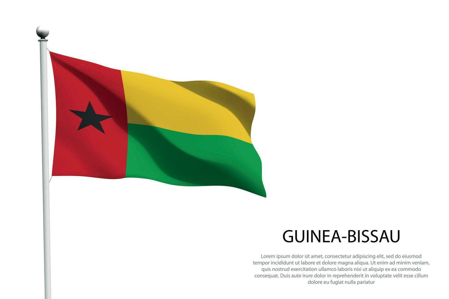 nationale drapeau guinée-bissau agitant sur blanc Contexte vecteur