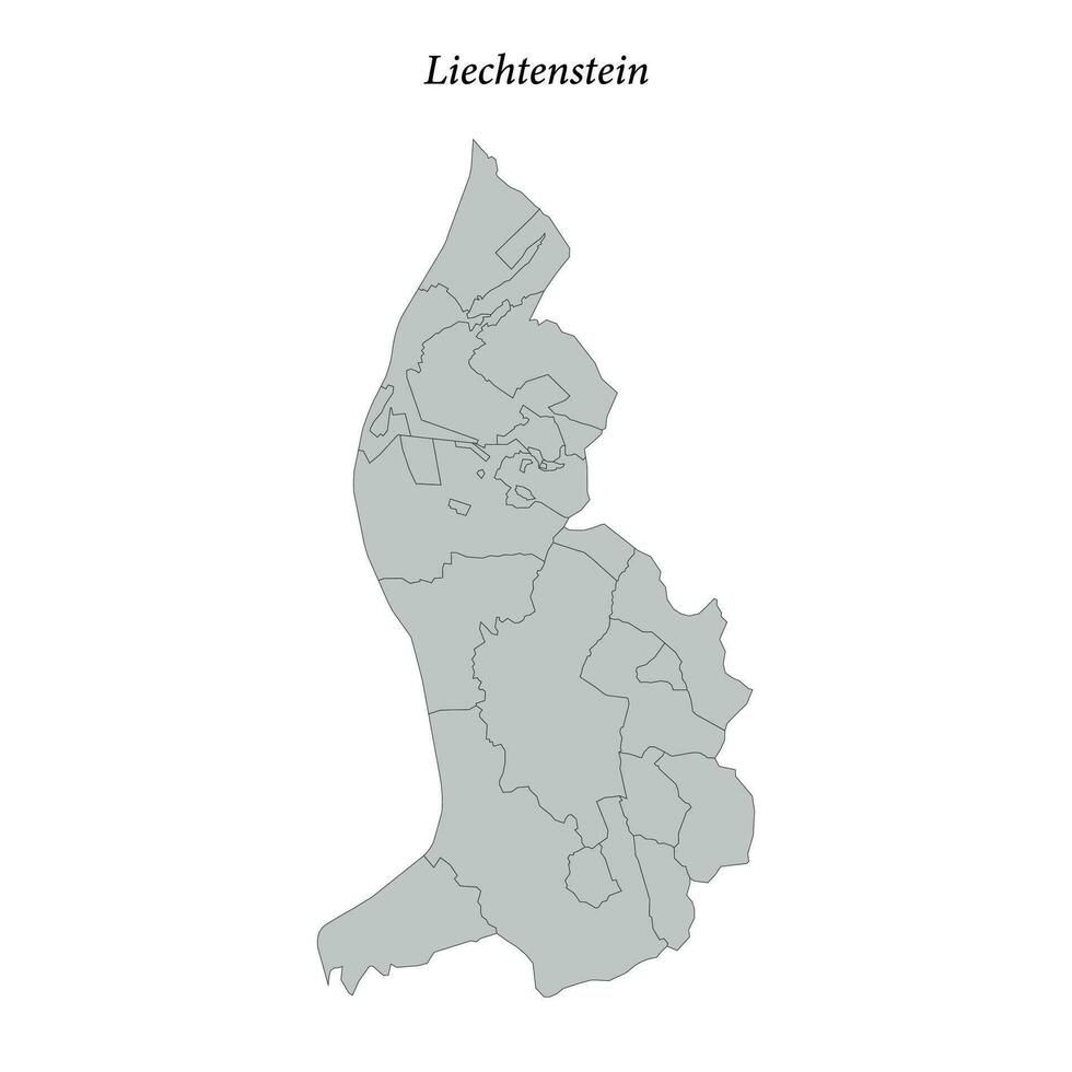 Facile plat carte de Liechtenstein avec les frontières vecteur