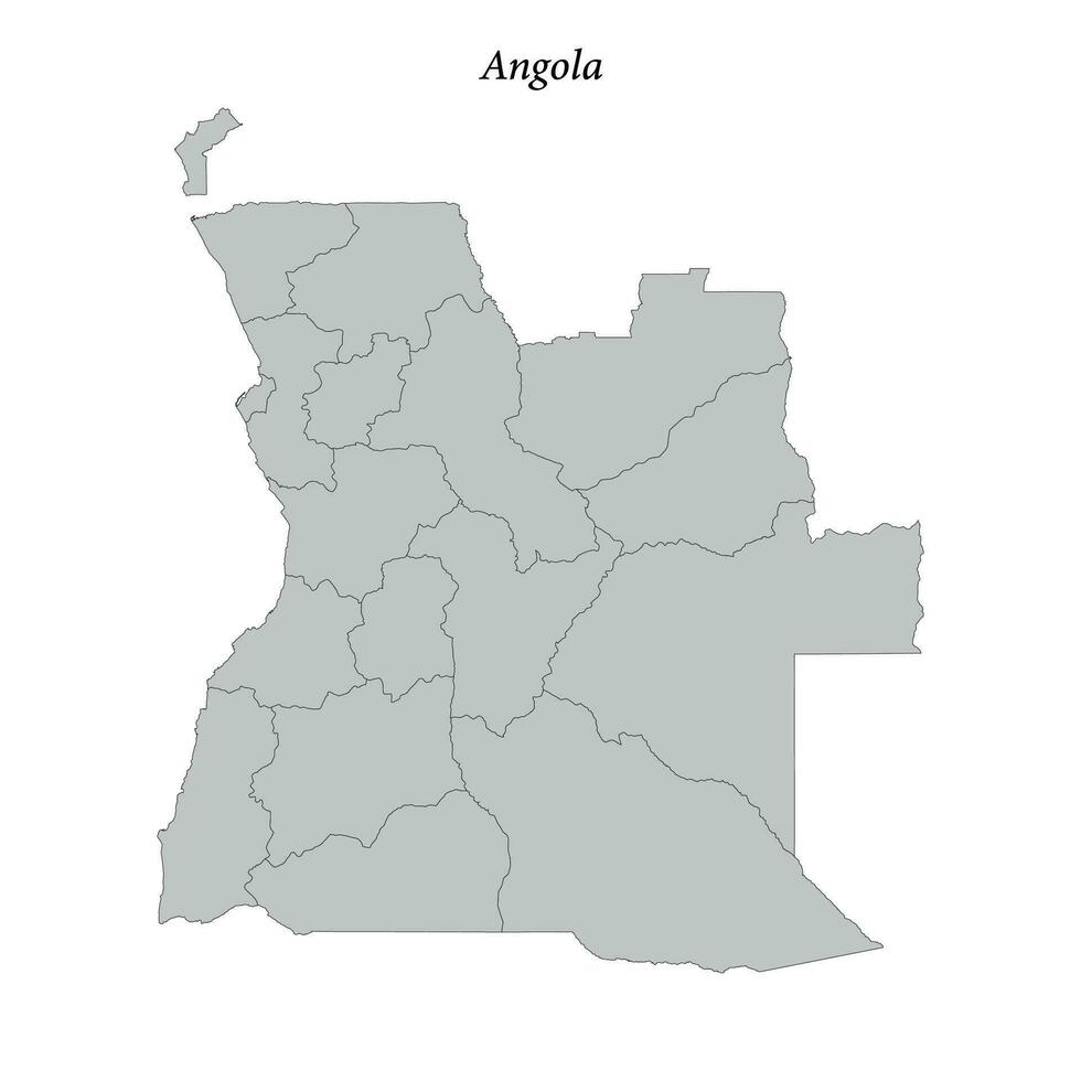 Facile plat carte de angola avec les frontières vecteur