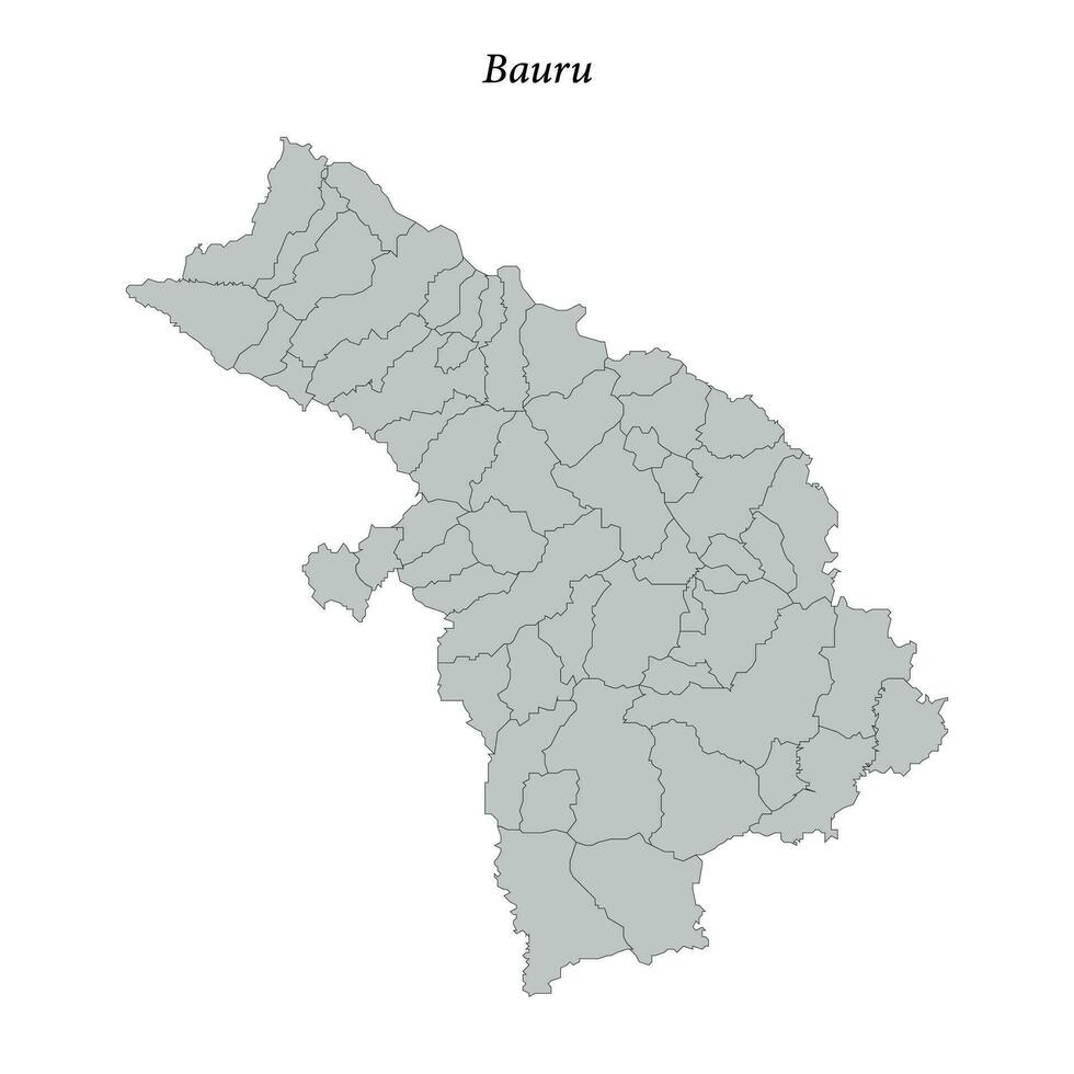 carte de Bauru est une mésorégion dans sao paulo avec les frontières municipalités vecteur