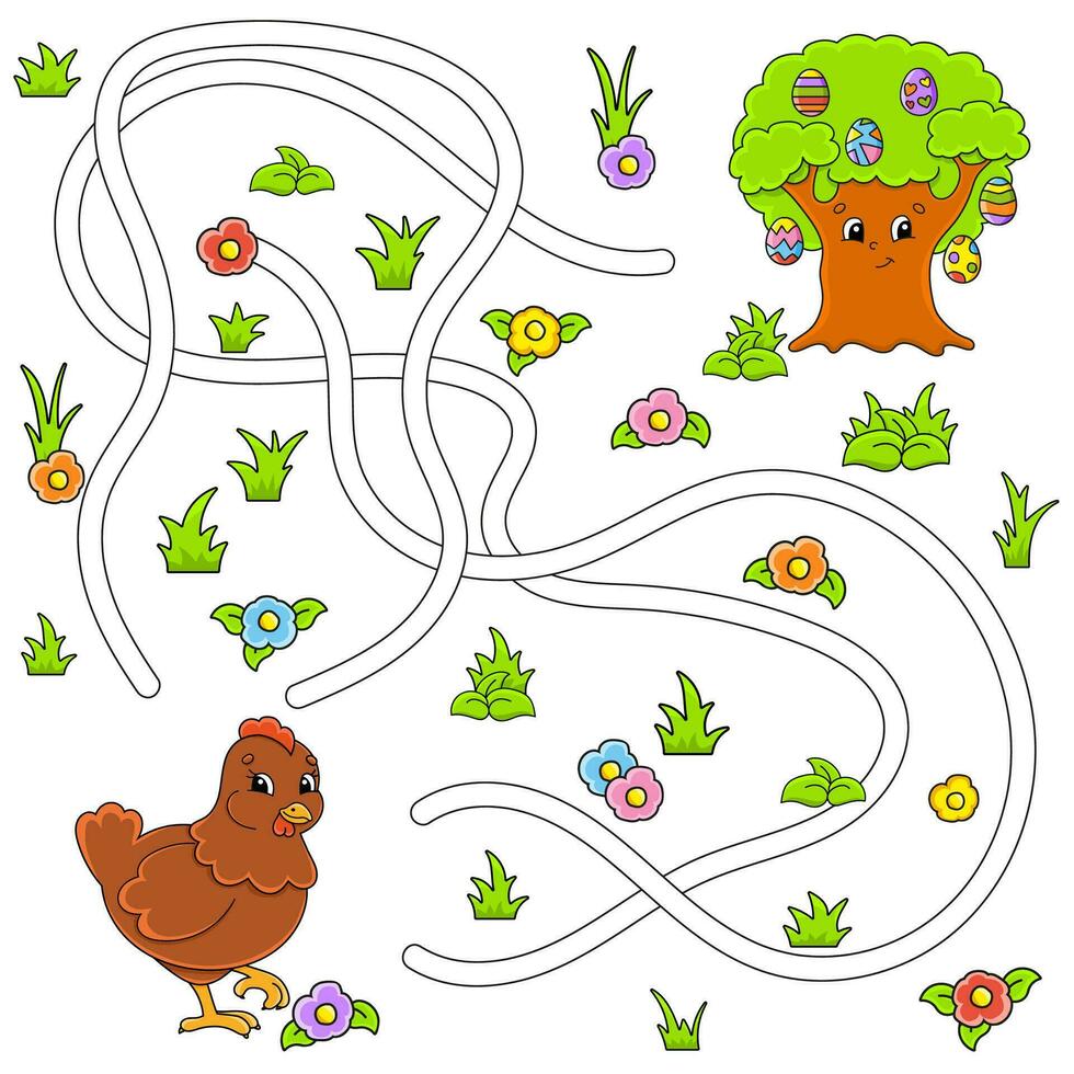 labyrinthe amusant pour les enfants. casse-tête pour les enfants. personnage de dessin animé. énigme du labyrinthe. trouver le bon chemin. illustration vectorielle. vecteur