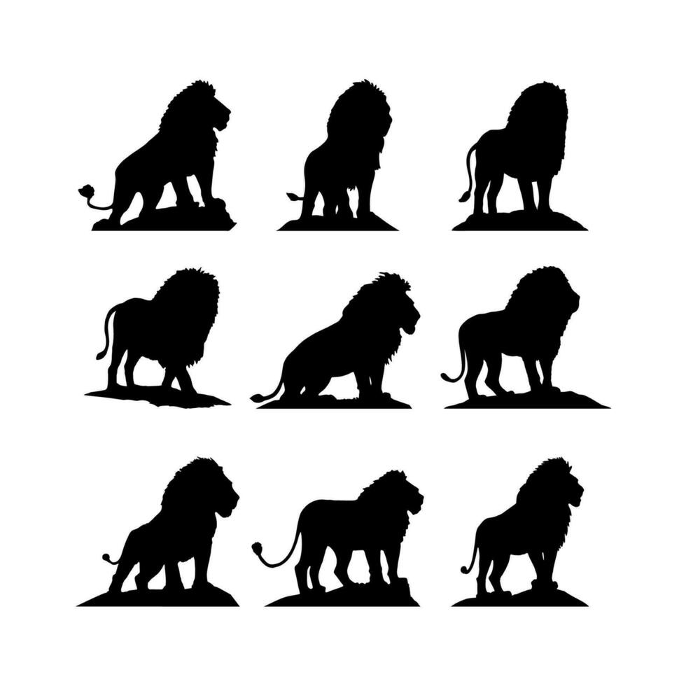 Lion silhouette graphique logo sur blanc Contexte. vecteur