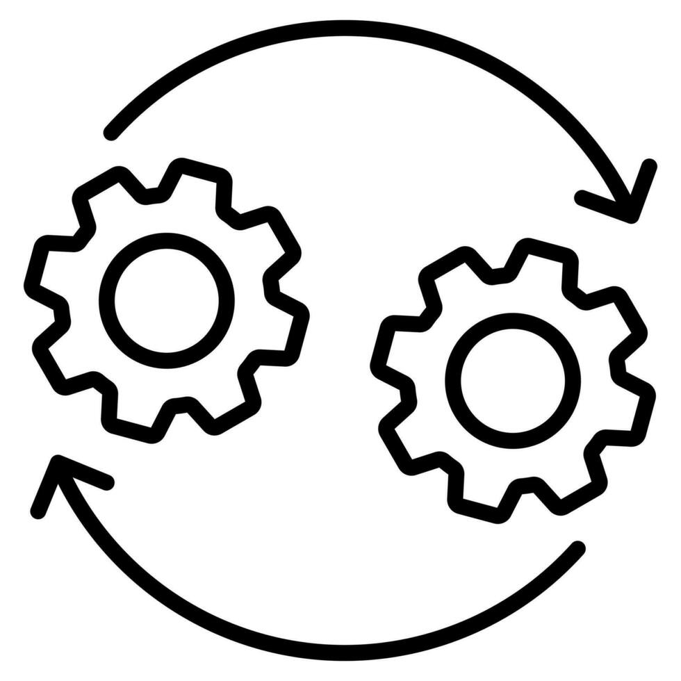 synergie icône ligne vecteur illustration