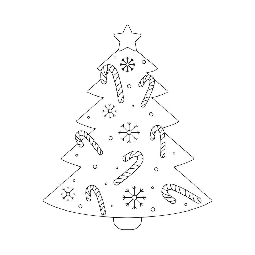 Noël arbre avec décorations. hiver vacances éléments. vecteur