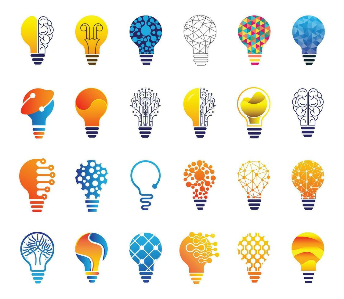lumière ampoule - Créatif idée, créatif, La technologie Icônes. esprit, non standard en pensant logo. vecteur