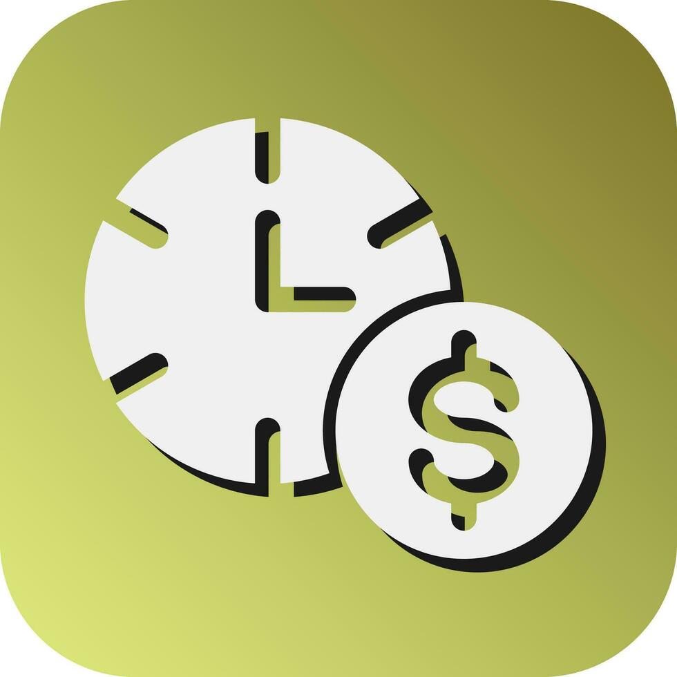 temps est argent vecteur glyphe pente Contexte icône pour personnel et commercial utiliser.