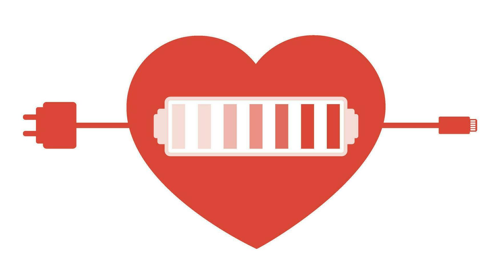cœur forme mise en charge batterie icône. vecteur