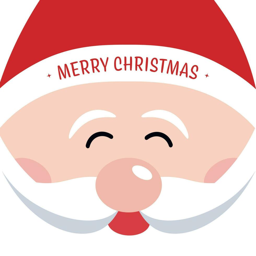 joyeux Noël caractères Père Noël mignonne sourire dessin animé vecteur blanc Contexte