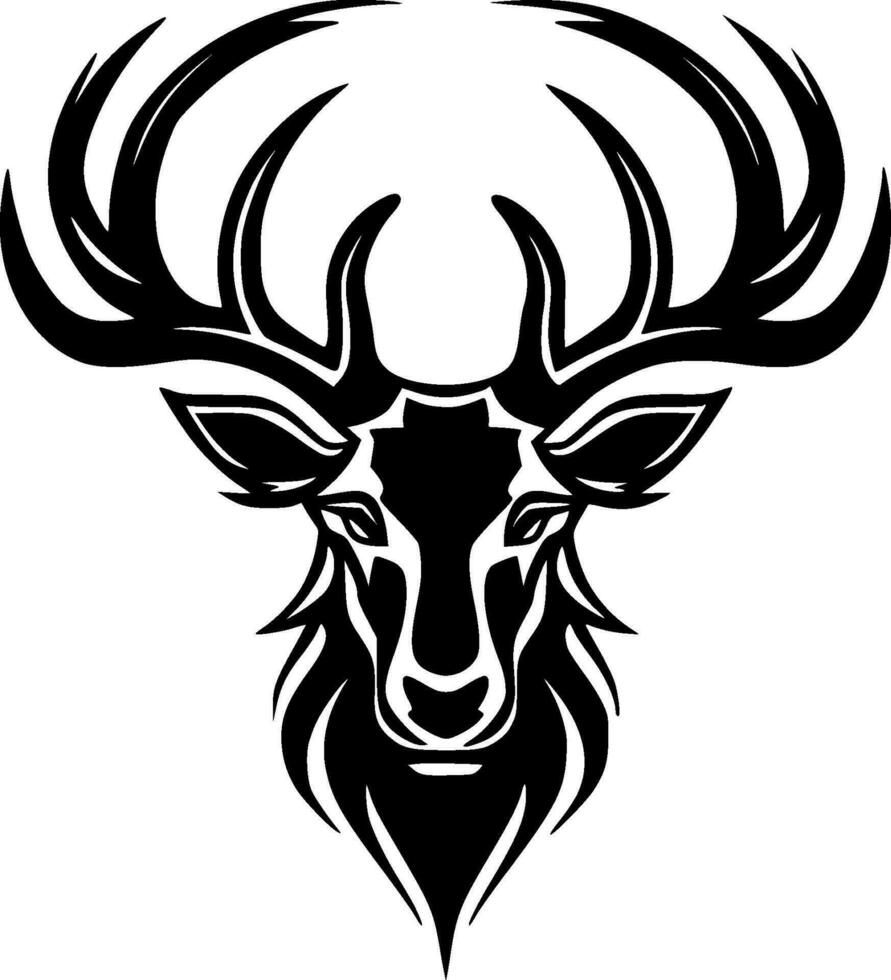 renne bois - noir et blanc isolé icône - vecteur illustration