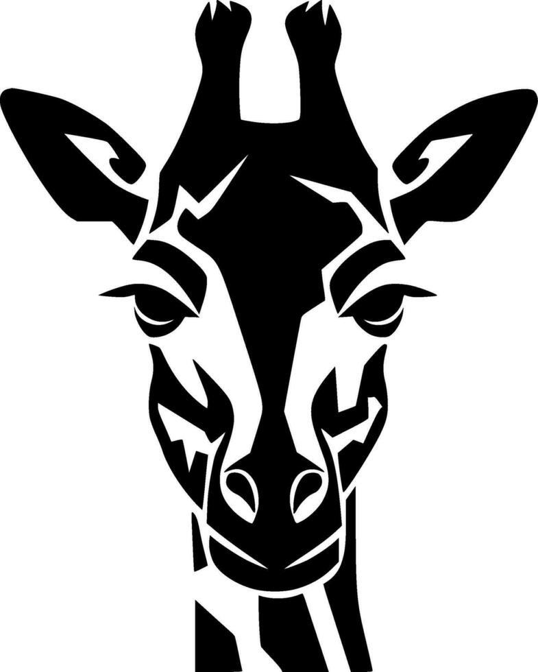 girafe, noir et blanc vecteur illustration