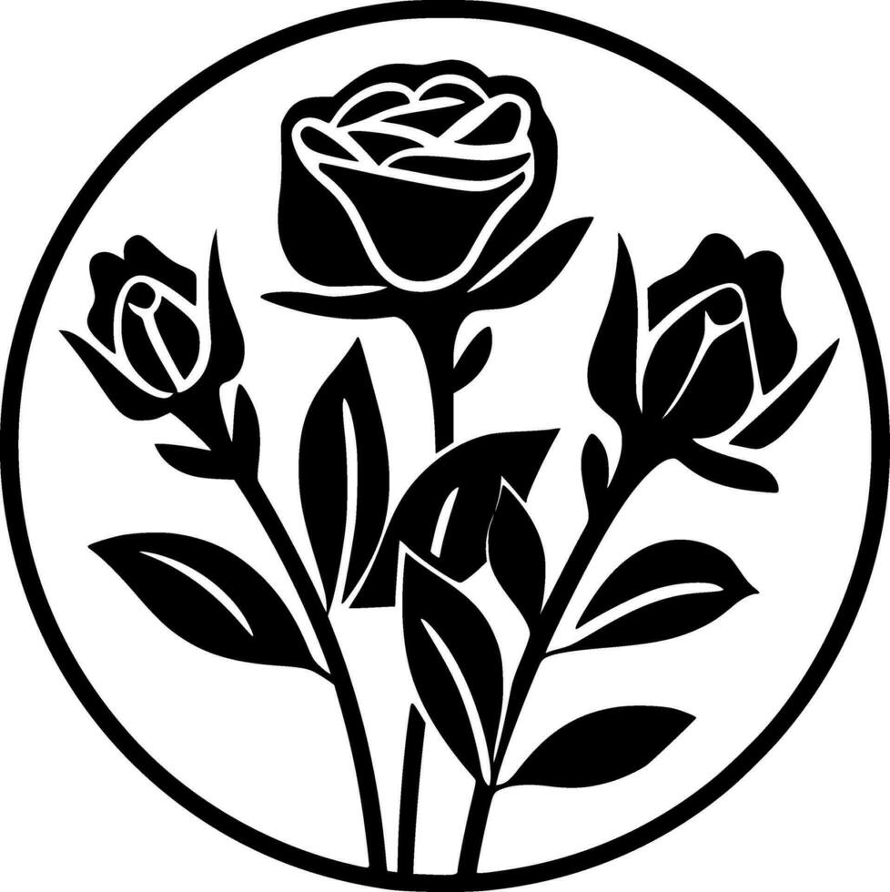 fleurs - minimaliste et plat logo - vecteur illustration