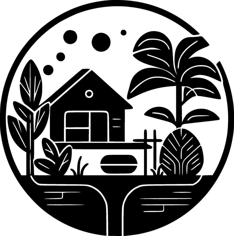 jardin, minimaliste et Facile silhouette - vecteur illustration