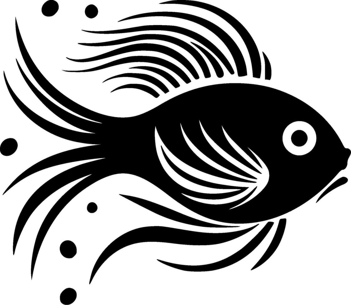 poisson, noir et blanc vecteur illustration