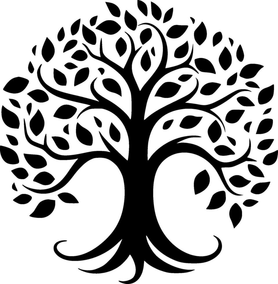 arbre, noir et blanc vecteur illustration