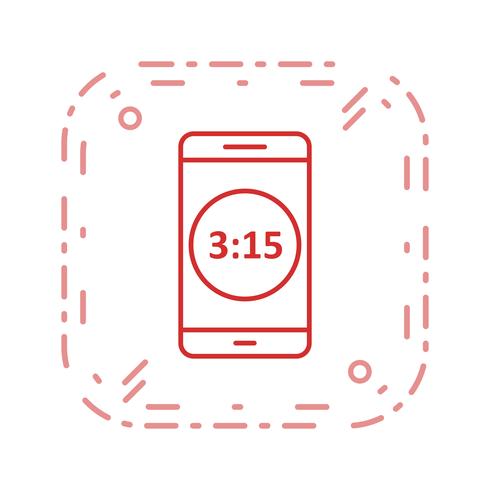 Icône de vecteur d&#39;application mobile d&#39;affichage du temps