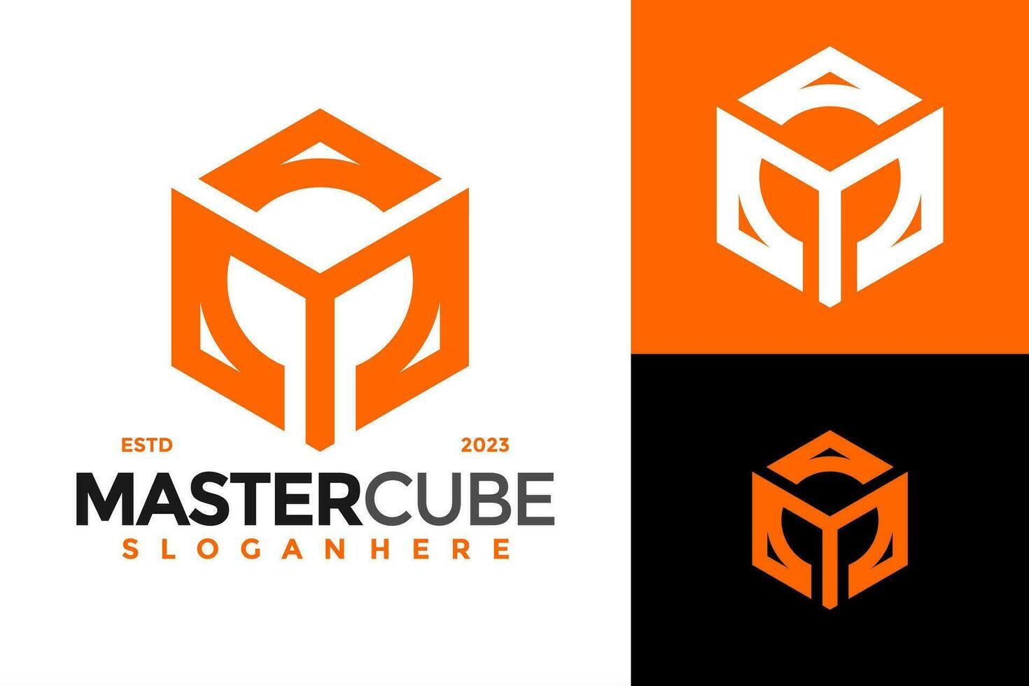 lettre m Maître cube logo conception vecteur symbole icône illustration