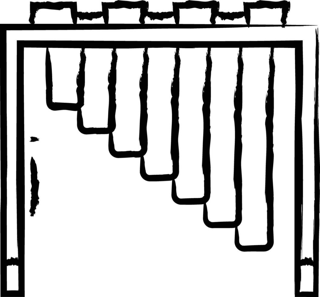 marimba main tiré vecteur illustration
