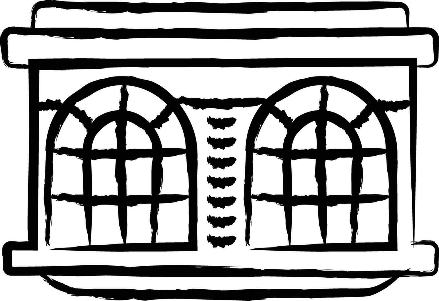 arrondi fenêtre main tiré vecteur illustration
