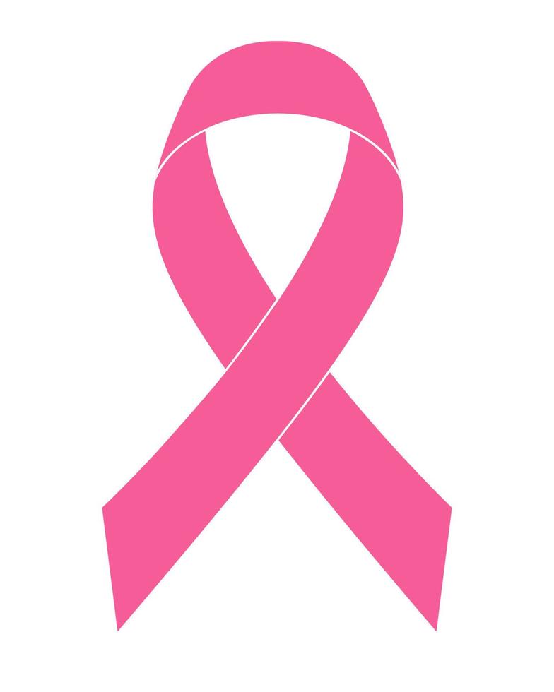 symbole de ruban rose de l'illustration vectorielle de la maladie du cancer du sein isolée sur fond vecteur