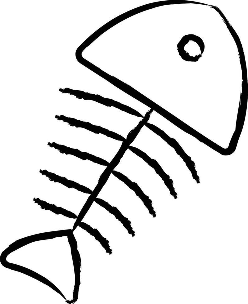 poisson OS main tiré vecteur illustration